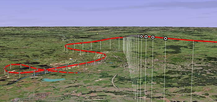 Route on Google Earth