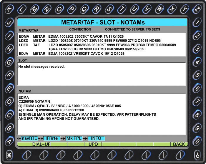 METAR/TAF - SLOTs - NOTAMs on MT-VisionAir